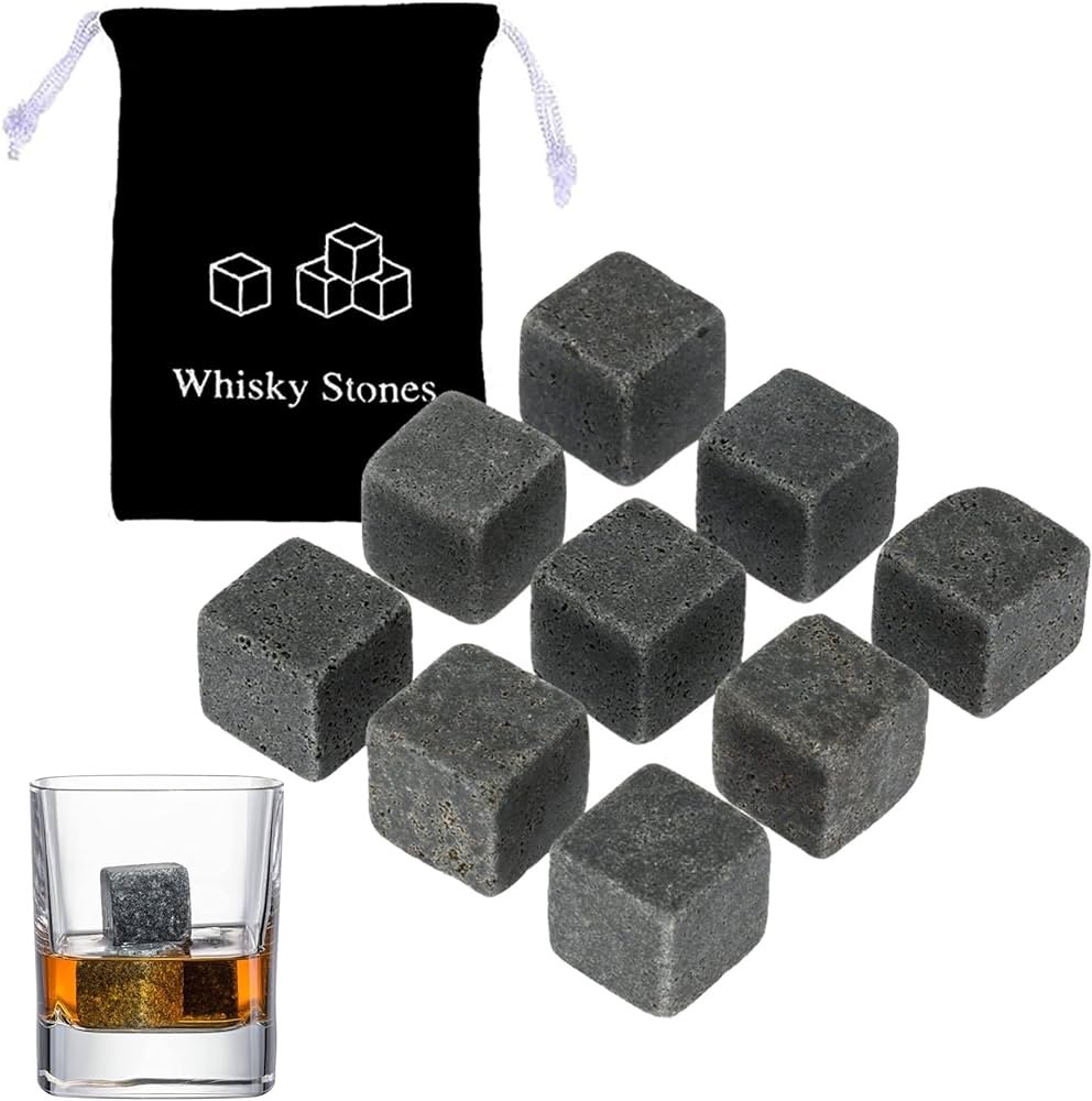 Pierres Whisky Sans Dilution Catrinaz® Pierres De Whisky De Luxe - Design Unique De Crâne - Pierres De Tequila - Pierres à Whisky - Acier Inoxydable - Qualité Supérieure - 8 Glaçons Crâne Doré
