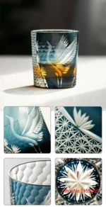 Verre à whisky japonais Kiriko gravée à la main – Image 14